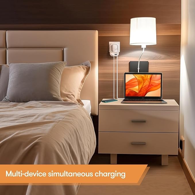 220V to 110V Voltage Converter US to Europe with 2 USB A & 2 USB C Ports Fast Charging, Power Converter for European Travel International Universal Travel Adapter for Italy Germany Spain France