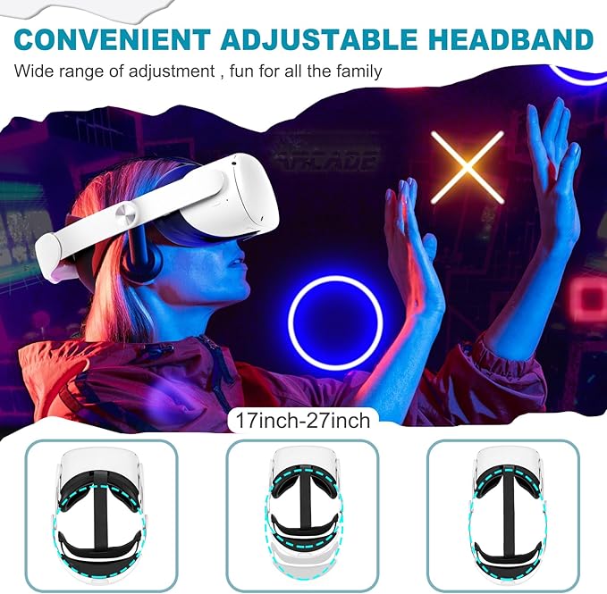 Hurra Head Strap with Battery for Oculus Quest 2, 10000mAh Fast Charging Battery Pack Extend 8H Playtime, Counter Balance Adjustable Elite Strap Replacement Accessories Enhanced Comfort Support in VR