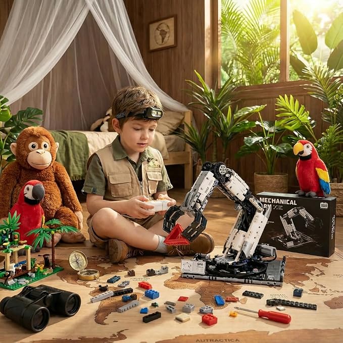 1029 PCS STEM Robotic Arm Kit for Kids Ages 8-16, Programmable DIY Robot Arm Building Toy with APP & Remote Control, Engineering Coding Robotics Kit, Educational Science Gift for Boys Girls