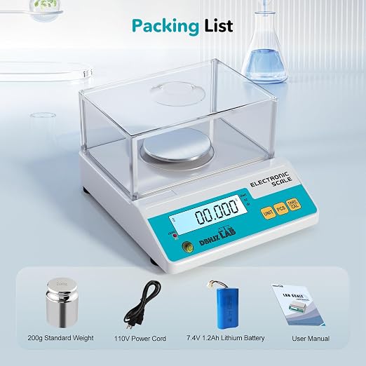 Lab Scale 500g, 0.001g High Precision Electronic Analytical Balance g/lb/oz/dw/ct/dr Laboratory Scientific Scale with Calibration Weight Dual Power Supply Jewelry Scale
