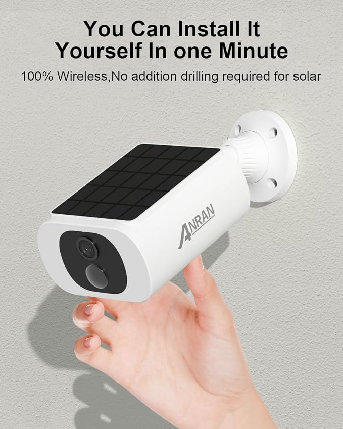 ANRAN 2K Solar Security Cameras Wireless Outdoor & 5MP Solar Security Camera Outdoor, Wireless Battery Powered WiFi Camera for Home
