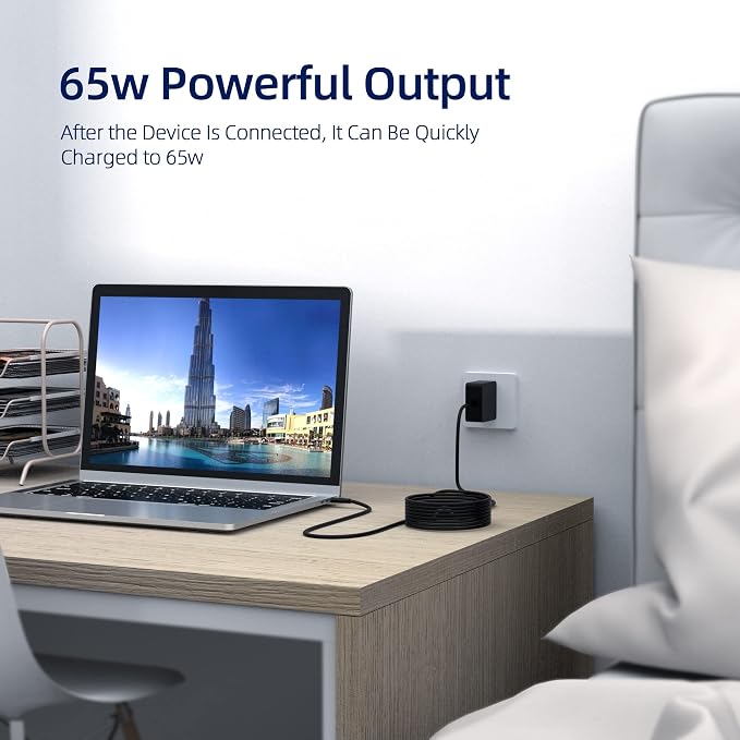 65W 45W USB-C Charger for Anker Nebula Capsule 3 Laser/3/II, Air, Vega, Solar, for XGIMI MoGo 3 Pro, 2 Pro, 4 Laser/4, 2 Plus/2 Power Adapter (UL Certified Safety)