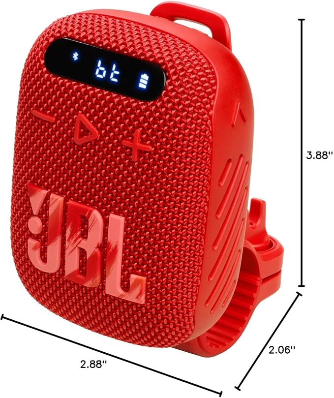 JBL Wind 3 FM Bluetooth Handlebar Speaker (Red)