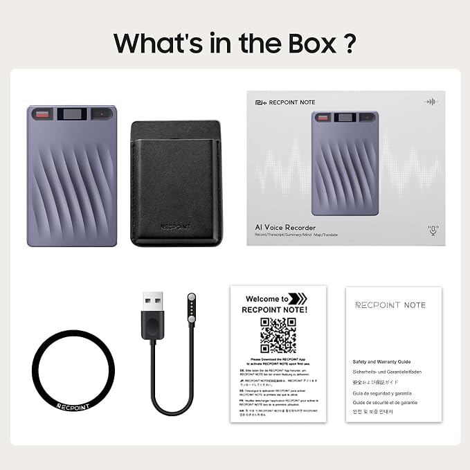 AI Voice Recorder, Professional Voice Activated Recorder with AI Transcription & Summarize, 64GB Storage, 30H Battery, Noise Cancellation and AI Note Taker for Meetings and Interviews & calls