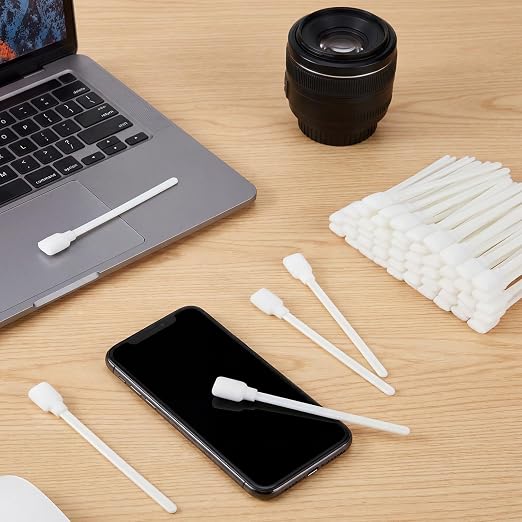 Macarrie 500 Pack Cleaning Swabs 5.1 Inch, Foam Tips Sponge Sticks for Printer, Electronics, Camera, Optical Lens, Sewing Machine (White)