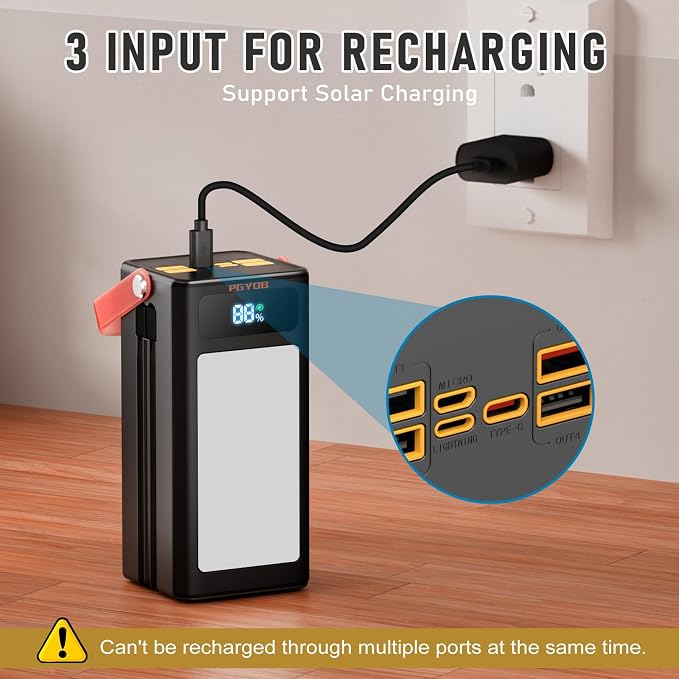 PGYOB Portable Power Bank Power Station, 27000mAh Outdoor Generator with SOS Light, Backup Battery Charger for MacBook, iPhone, Samsung, Home use, Outdoor Camping, RV Trip