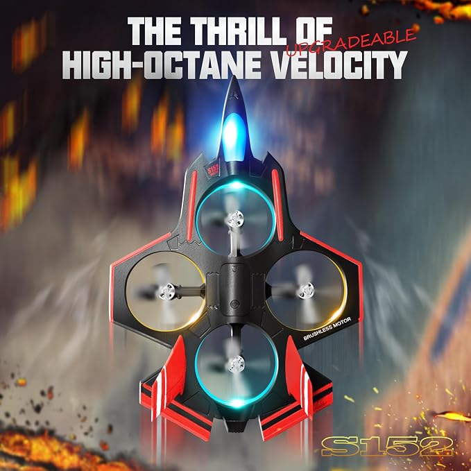 BEZGAR Brushless RC Plane with Camera | 2.4GHZ Remote Control Airplane, 6-axis Gyro Stunt Plane for Kids, RC Helicopter, 360°Flip Jet Fighter for Beginners with LED Navigation Lights