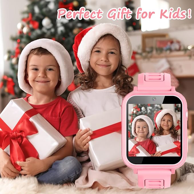 Wiszodet Smart Watch for Kids Gift for Girls Age 5-12, 1.54" Touch Screen Watch with HD Camera Video 39 Games Music Pedometer Flashlight Alarm Clock, Gifts for 7 8 9 10 Year Old Girls Boys