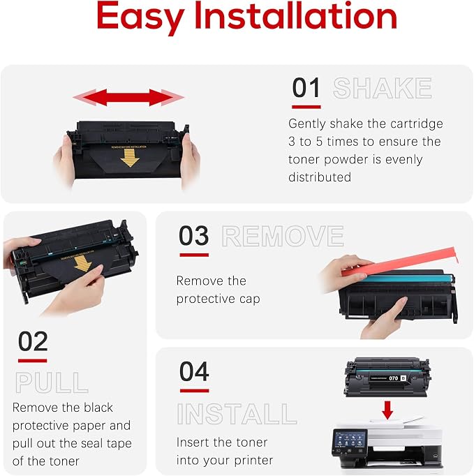Compatible for Canon 070 Black Toner Cartridge Replacement for Canon 070h CRG070 Toner for Canon ImageCLASS MF465dw MF462dw MF460dw LBP246dw LBP247dw LBP243dw LBP240dw Laser Printer 2 Pack