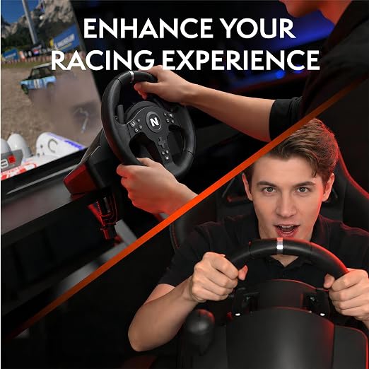 Nitho Drive Pro V200 PC Gaming Racing Wheel with Pedals and Shifter, Steering Wheel Compatible with PC, PS4, Switch 2/Switch, Xbox Series X|S and Xbox One, 270° Car Driving Simulator with Vibration