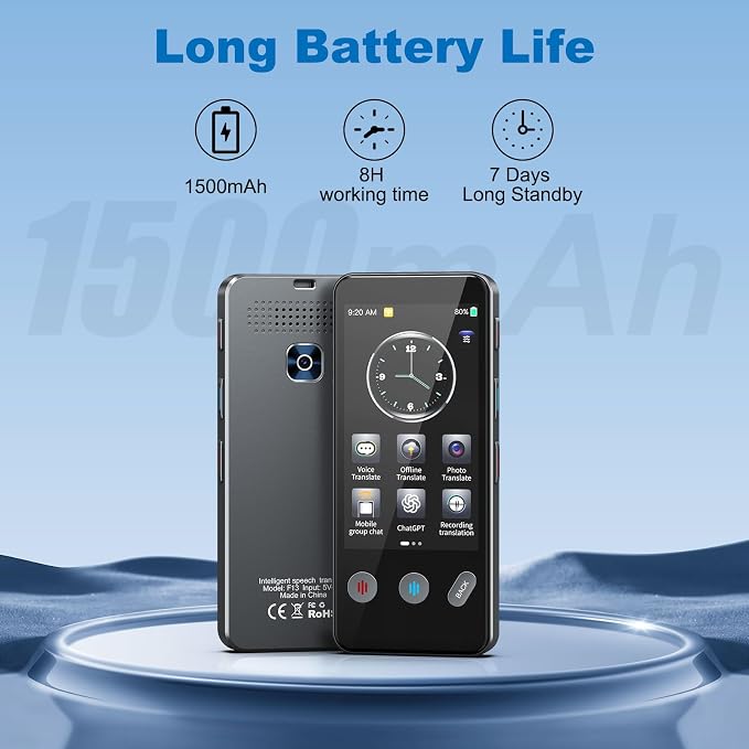 Language Translator Device No WiFi Needed, Instant Two-Way Translator Device for All Languages, 139+ Languages High Accuracy Real-Time Translation Device with Online Offline Photo for Travel, Business