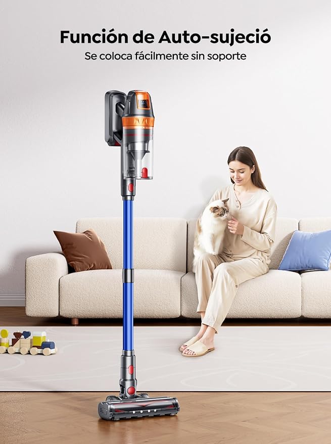 Cordless Vacuum Cleaner, 650W 50KPA 65Min with Extra Mattress Cleaning Tool, Stick Vacuum Cleaners for Home, Self-Standing, Wall Mount Charging, Stick Vacuum Cordless for Floor Pet Hair Carpet