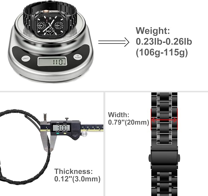 MioHHR Stainless Steel Watch Band with Case Compatible with Apple Watch Ultra3 2 1(49mm),Rugged Strap with Metal Protective Bumper Cover for iWatch Band Men(Black)