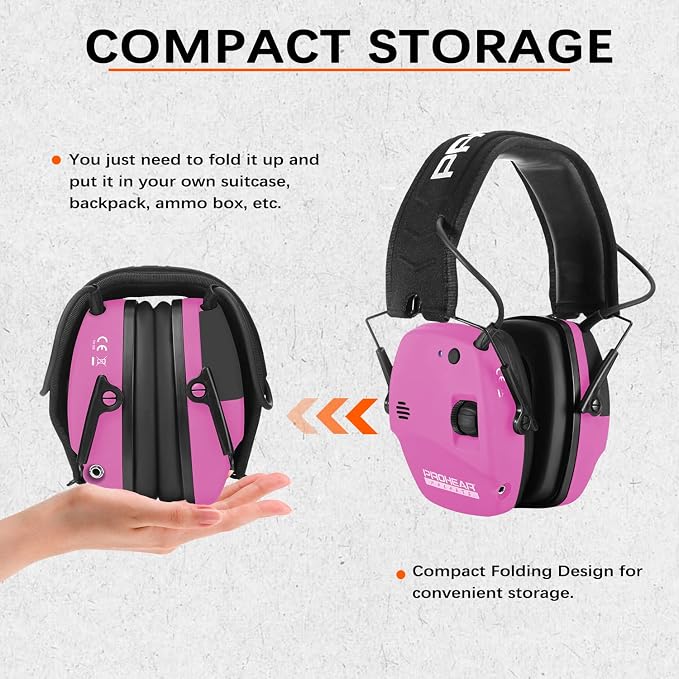 PROHEAR Ear Protection Safety Earmuffs for Shooting Noise Reduction Slim Hearing Protector