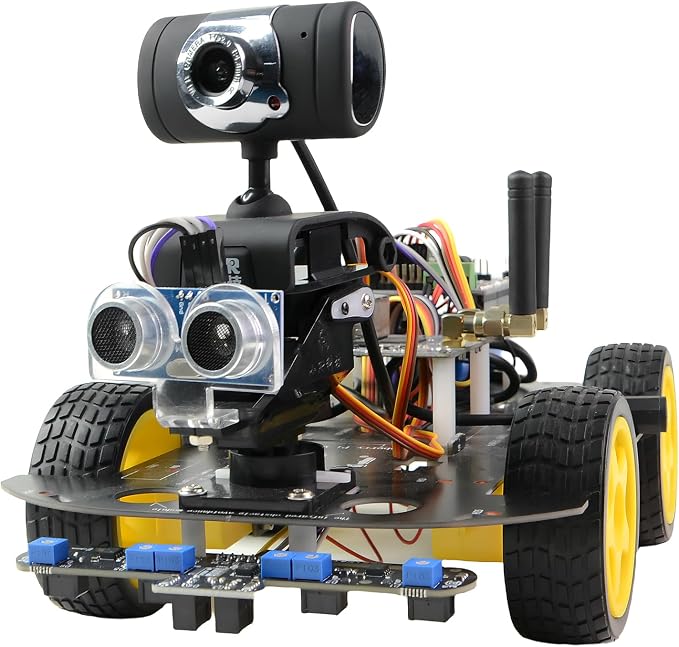 Smart Video Car Robot for Arduino, WiFi & Bluetooth RC Car with Camera, 6-Way IR & Ultrasonic Sensors, Programmable Arduino Robotics Kit for Adults STEM Education & AI Learning (UNO-6 Way IR Sensor)