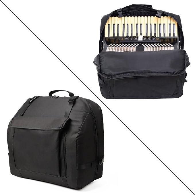 Accordion Case - Gig Bag for 120 Bass Accordion - Straps & Accessories - Soft Case (20.5 x 17 x 9.8 in)