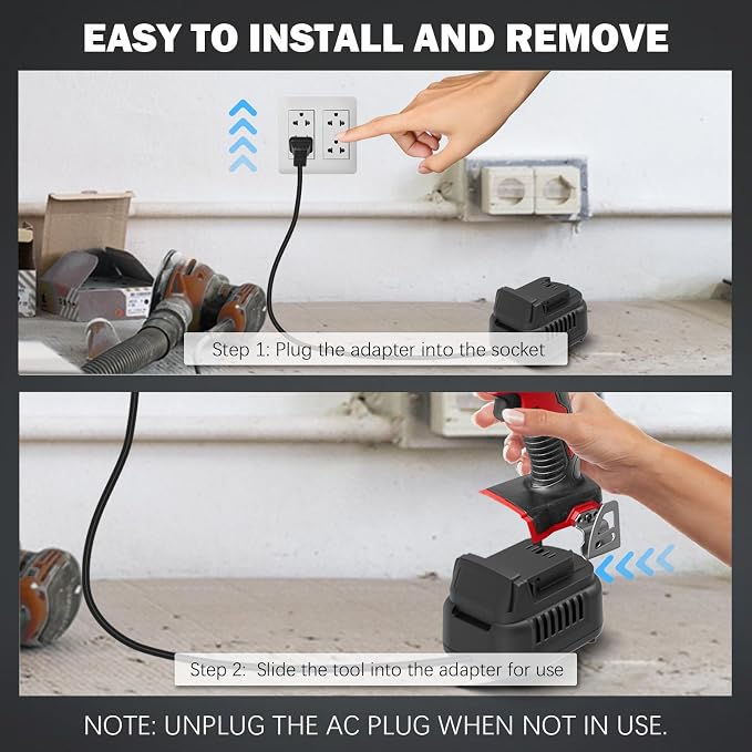 New Version 110V to 18V DC Converter,Power Source Option for Milwaukee 18V M18 Cordless Tools,AC to DC Converter 500W,120V to 18V Power Supply, AC Plug Transformer Adapter