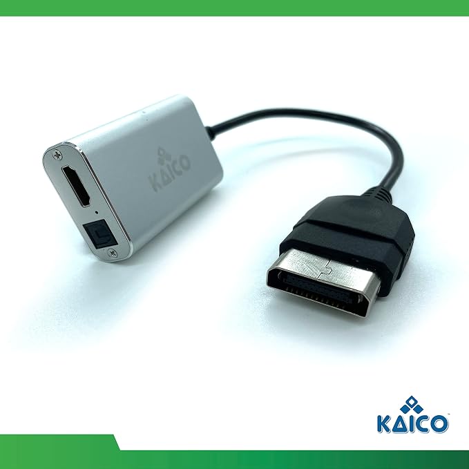 Kaico Original Xbox HDMI Adapter, Xbox2HDMI with Toslink Optical Audio | Supports 480i, 480p, 720p and 1080i, no extra power needed, component-quality video, and Dolby Digital 5.1 audio