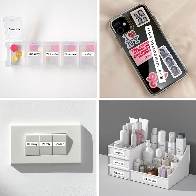 SUPVAN Label Makers E10 Mini Bluetooth Label Printer Wireless Labeler Label Maker Machine Multiple Templates Available Labelmaker for Office Organization Home Kitchen Storage White