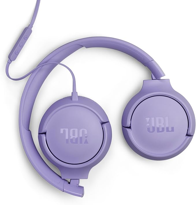 JBL Tune 520C - USB-C Wired on-Ear Headphones with Hi-Res Audio Support, JBL Pure Bass Sound, Comfort fit, USB-C connectivity, 3-Button Remote with Microphone and EQ presets Control (Purple)