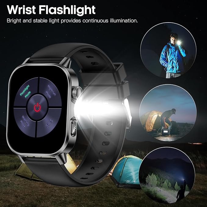 Smart Watch for Men Women, Health Fitness Tracker with 24/7 Heart Rate Blood Oxygen Blood Pressure Sleep Tracking, Bluetooth Calls, 450mAh Battery, IP68 Waterproof Activity Tracker (Khaki)