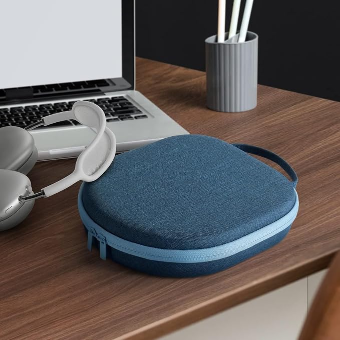 Yinke Smart Case for AirPods Max Headphones Supports Sleep Mode, with AirPods Max Silicone Earpad Cover/Ear Cups Cover Anti-Scratch Accessories, Portable Hard Organizer
