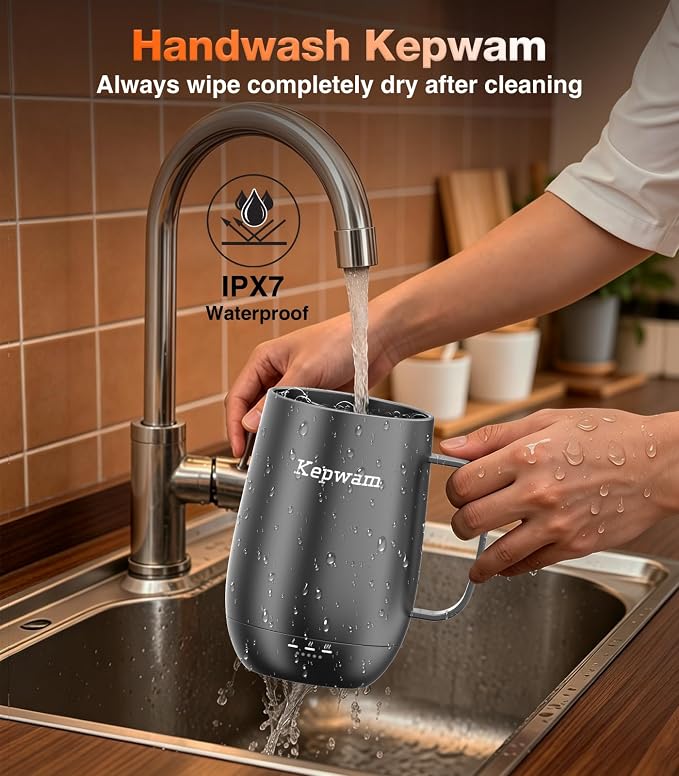 Kepwam Smart Heated Coffee Mug T2-Plus, 20oz Rechargeable Self Heating Coffee Mug with 8-Hour Battery & Temp Control, Perfect Coffee Warmer Gift for Men Women