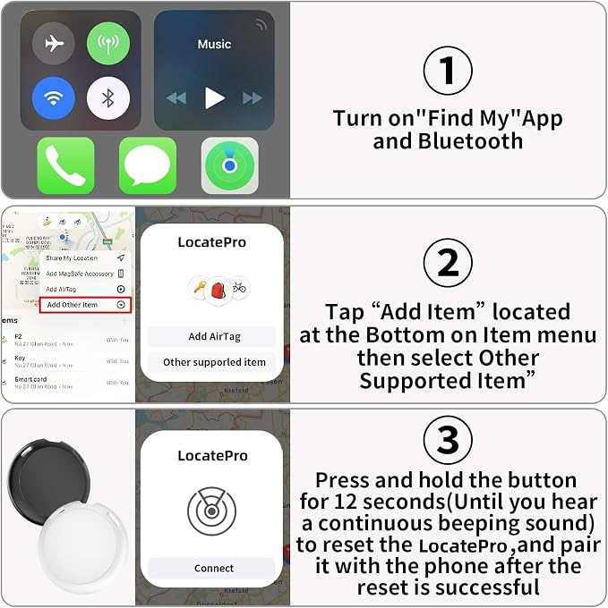 2 Pack GPS Tracker for Vehicles Work with Find My (iOS Only) Real Time Mini Car tracker Item Finder Global Coverage Tracking Devices for Cars Hidden No Monthly Fee or Subscription No SIM Card Required