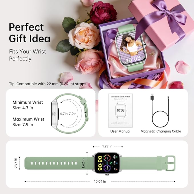 Tensky Smart Watch for Women/Men, 1.85'' HD Activity Smartwatch for iPhone/Android/Samsung, 100+ Sport Modes Fitness Tracker (Answer/Make Call), Alexa Built-in,Sleep/Heart Rate/SpO2 Monitor/Waterproof