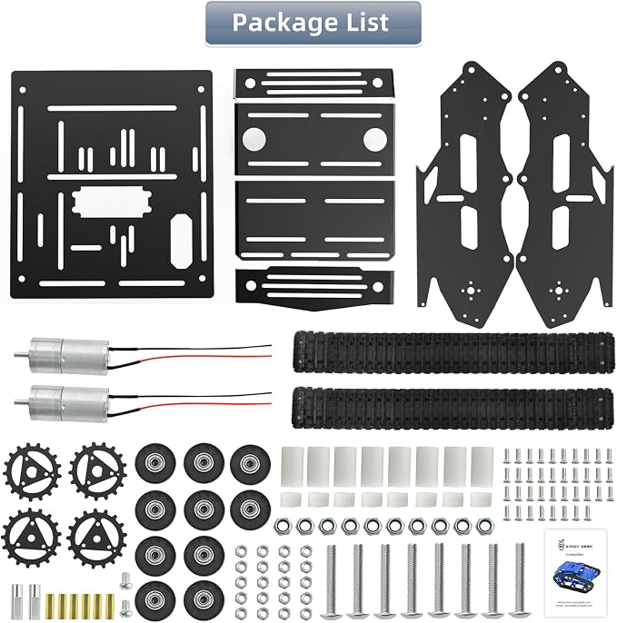 Robot Tracked Tank Car Chassis, Shock Absorbing Robot Chassis Full-Metal Robotic Moving Platform Track for Raspberry Pi Arduino Jetson Microb DIY Maker Smart Car Learning Kit