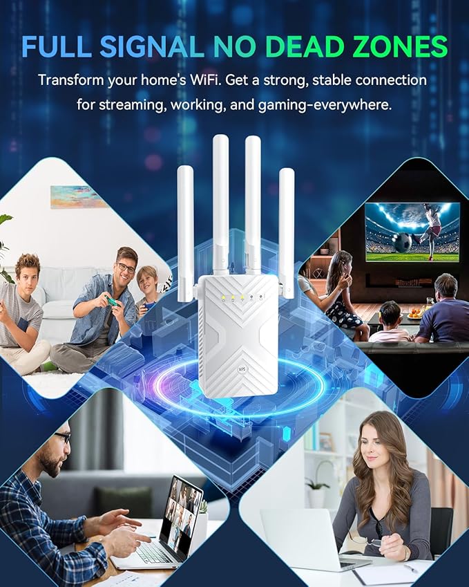 2026 WiFi Extender Signal Booster Range Up to 15888+ Sq. Ft. WiFi Booster for Home Supports 68+ Devices,WiFi Repeater with Ethernet Port, 1-Tap Setup Internet Extender Compatible with 99% Routers