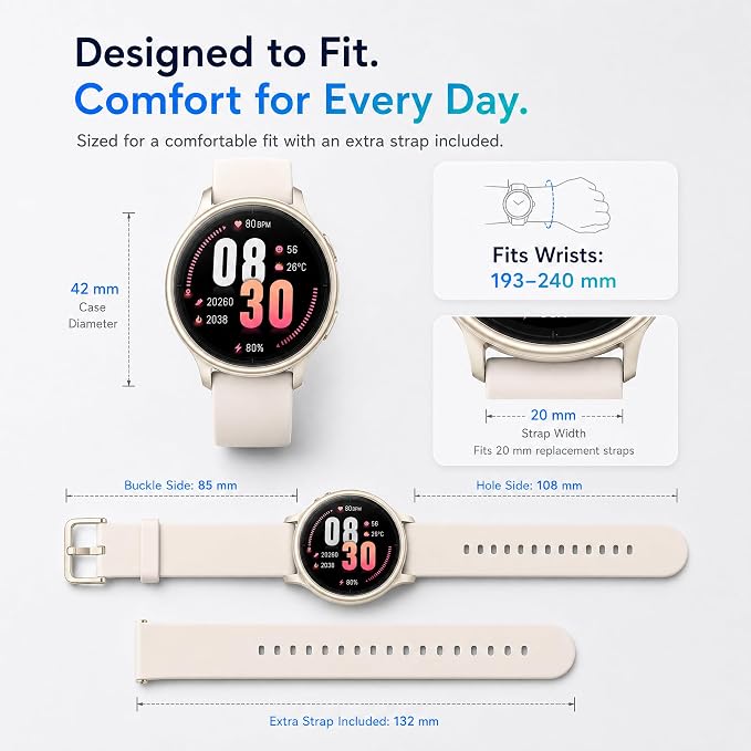 Smart Watch for Women (Answer/Make Call), 1.65" HD Fitness Tracker with Heart Rate/SpO2/Sleep Monitor, Pedometer, 110+ Sports Modes, 3ATM Waterproof, 7-Day Battery, for iOS Android
