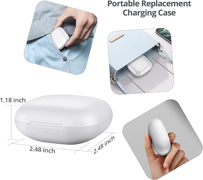 Charging Case Replacement Compatible for Beats Fit Pro, Wireless Charger Case with Sync Button, 700mAh Built-in Battery, Charge Earbuds 3 Times, White