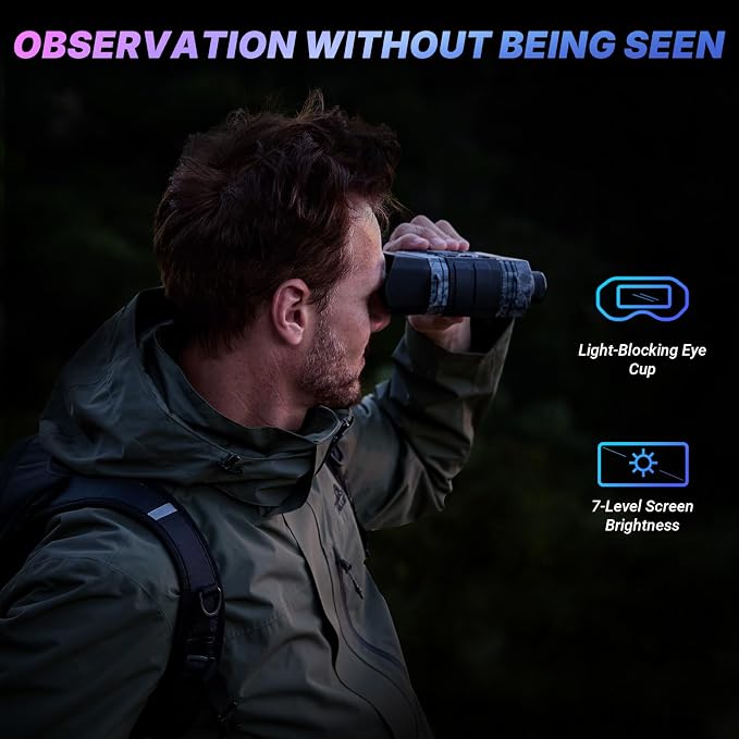WOSPORTS 4K Night Vision Goggles with 48MP Photo, 3280ft Full Color Vision, 1300ft IR Distance, 3" HD Screen, 10X Optical Zoom, 5000mAh Battery, Binoculars for Wildlife Observation, Gifts for Men
