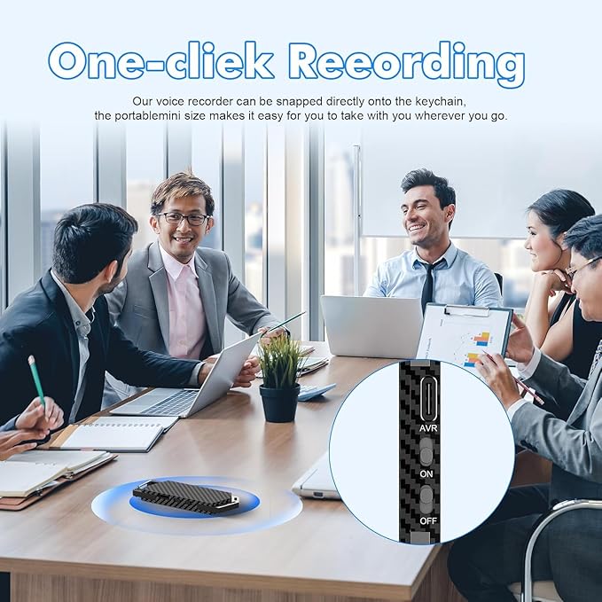 Digital Voice Recorder, 2026 Type-C Flash Device with Keychain, Perfect Capture Every Information for Class, Lecture, Interview, Meeting etc