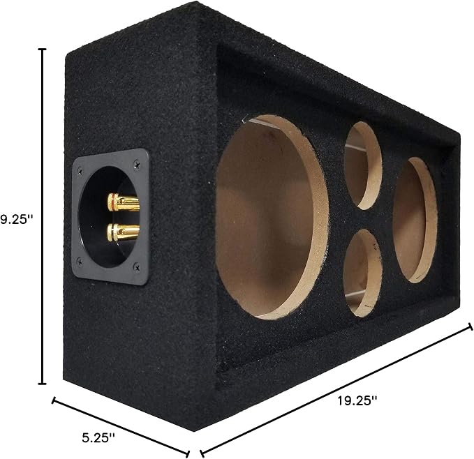 Bass Rockers Chuchero Outdoor Stereo Subwoofer Car Speaker Box - Pod - Enclosure Box Carpeted MDF fits 6" Midrange/Speakers - 1” inch Sub Box