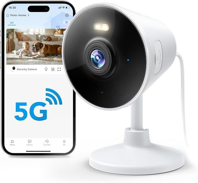 Rocktone 5G & 2.4G Indoor/Outdoor Security Camera for Home, Baby/Elder/Dog/Pet Camera with Phone App, WiFi Camera w/Spotlight Color Night Vision 2-Way Audio