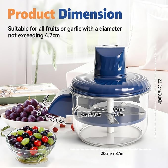 Quick Peel Pro Automatic Grape Peeler Machine,Electric Cordless Garlic & Cherry Tomato Skin Remover,Effortless Peeling Tool for Grapes, Plums, Small Potatoes – Effortless, Safe & Easy Clean – Blue