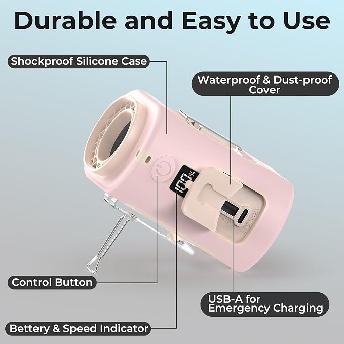 AMACOOL Mini Portable Waist Fan Clip on, Birthday Gifts for Mother Mom Her Girl, 13000RPM Rapid-Cooling Personal Neck Fans, Wearable Shirt Belt Fan for Women Men Outdoor Work Jobsite Travel Camping
