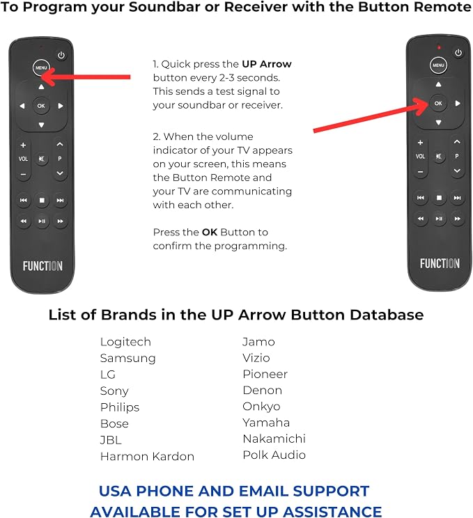 Function101 Button Remote for Apple TV (Infrared Edition) — Apple TV Replacement Remote for Apple TV 4K & All Models | Traditional Button Layout | Line of Sight Required | 2 AAA Batteries Included