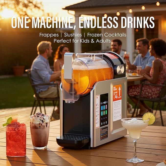 New Upgrade Smart 6 Presets Slushie Machine for Home & Frozen Drink Maker | 68oz Color Touch Screen Slushy Machine for Home with 2/4/6H Smart Timer & Self-Cleaning, DIY Soft Serve Ice Cream Machine