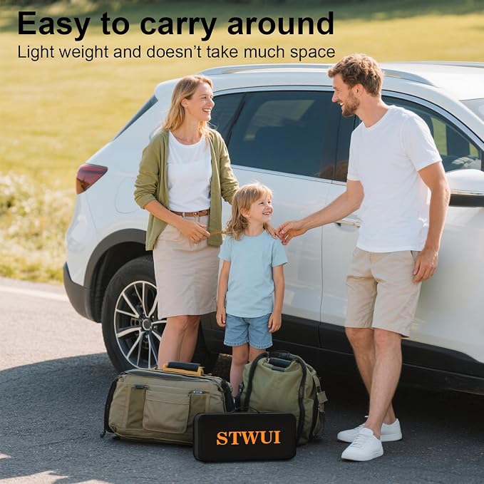 STWUI Outdoor Projector Screen with Stand - 120 Inch Portable Projector Screen Indoor and Outdoor Projector Screens 16:9 4K HD Wrinkle Free Lightweight Movie Screen with Carry Bag,Enioy Movie Nights