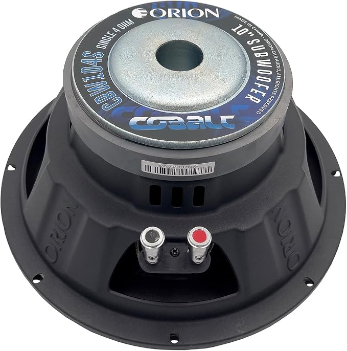 ORION CBW104S Cobalt Series 10” Car Subwoofer, 1200W Max, 300W RMS, Single 4 Ohm, 2” OFC Voice Coil, UV-Coated Cone, Foam Surround – Reliable Subwoofer for Car Audio Systems & Sub Boxes