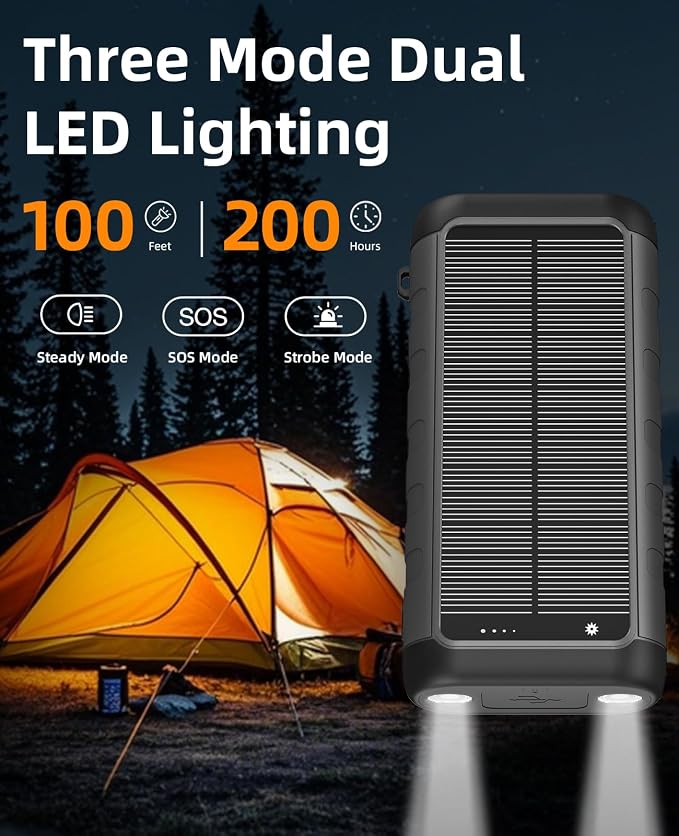 YELOMIN 38800mAh Solar Charger 59800mAh Solar Power Bank for Camping Hiking Travel and Storm Prep