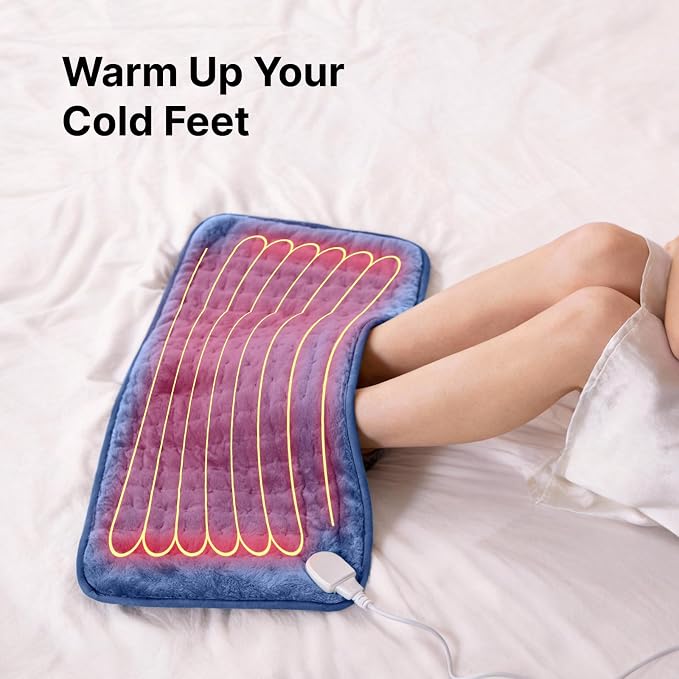 Blue Heating Pad Perfect Christmas, Mothers Day & Birthday Gifts for Women, Mom, Grandma, Soothing Electric Heat Wrap, Cozy Stocking Stuffer & White Elephant Gift