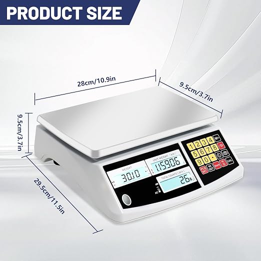 Counting Scale, Coin Scale to Weigh Coins, Precision Electronic Gram Scale for Parts and Coins with Alarm Mode, (30kg/66lb, 0.1g), g/kg/lb