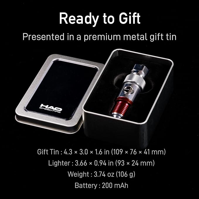 Spark Plug Electric Arc Lighter, Rechargeable Flameless USB-C Metal EDC Gear, Stainless Steel Gift for Men with Gift Box (Red)