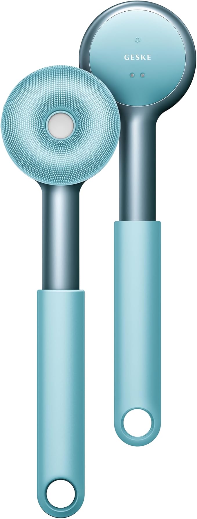 GESKE LED Sonic Full-Body Brush | 9 in 1 | Body Cleansing Brush & Intensive Exfoliator with LED | with SmartSonic Pulsations | Expert Deep Cleansing & Massage | Rough Skin Remover | Adjustable Handle