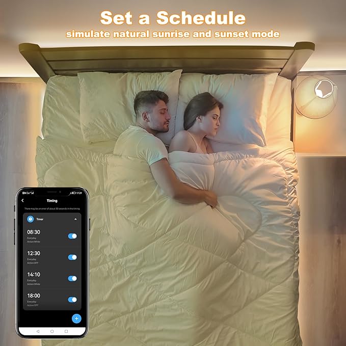 Tatazone Smart White COB Led Strip Light with Remote, 32.8ft 3000K Bright Warm White WiFi COB Light Strip Work with Alexa Google, Dimmable Indoor Led Lights for Cabinet, Room