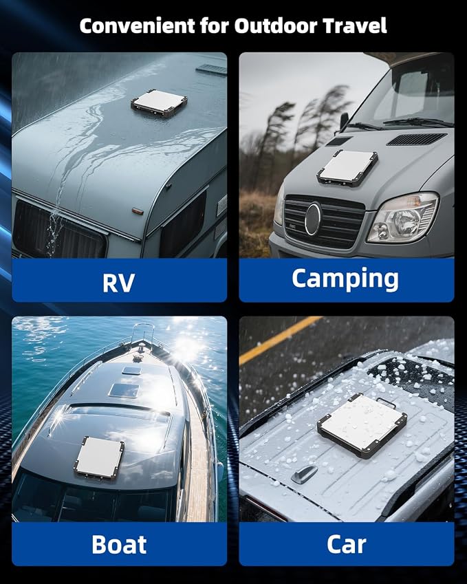 Starlink Mini Magnetic Roof Car Mount, Aluminum Frame with 3.5mm Acrylic Shield, Strong Magnetic Hold, Quick Install, Weatherproof, Hail & UV Resistant, Protective for RV,Camper Van, SUV, Boat – Black